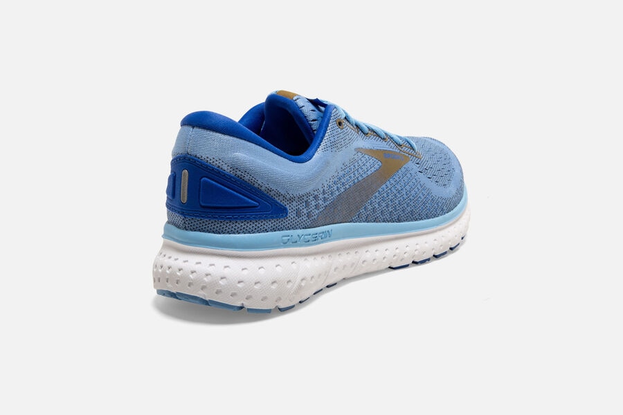 Brooks Israel Glycerin 18 Road Running Shoes Womens - Blue/Gold - UMV-432795